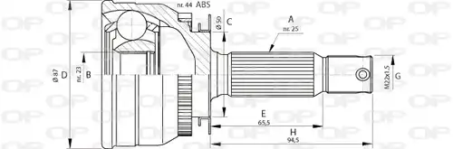 каре комплект, полуоска OPEN PARTS CVJ5691.10