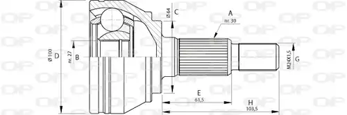 каре комплект, полуоска OPEN PARTS CVJ5694.10