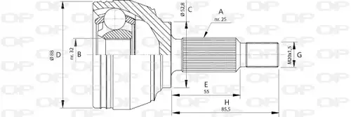 каре комплект, полуоска OPEN PARTS CVJ5697.10