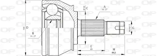 каре комплект, полуоска OPEN PARTS CVJ5715.10