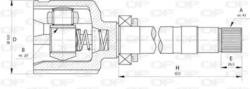 каре комплект, полуоска OPEN PARTS CVJ5724.20