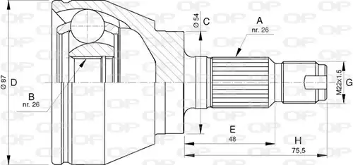 каре комплект, полуоска OPEN PARTS CVJ5746.10