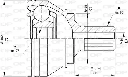 каре комплект, полуоска OPEN PARTS CVJ5761.10