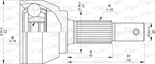 каре комплект, полуоска OPEN PARTS CVJ5787.10