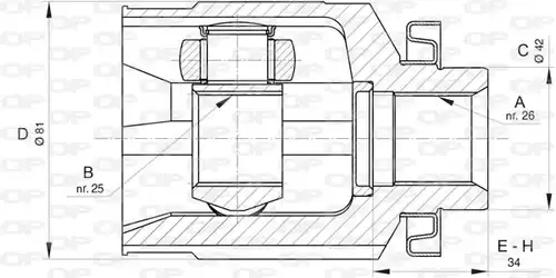 каре комплект, полуоска OPEN PARTS CVJ5810.20