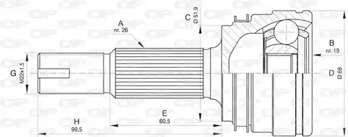 каре комплект, полуоска OPEN PARTS CVJ5813.10