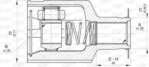 каре комплект, полуоска OPEN PARTS CVJ5834.20