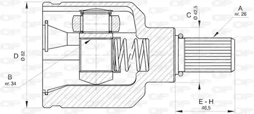 каре комплект, полуоска OPEN PARTS CVJ5835.20