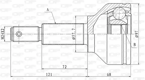 каре комплект, полуоска OPEN PARTS CVJ5848.10