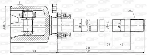 каре комплект, полуоска OPEN PARTS CVJ5850.20