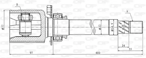 каре комплект, полуоска OPEN PARTS CVJ5852.20