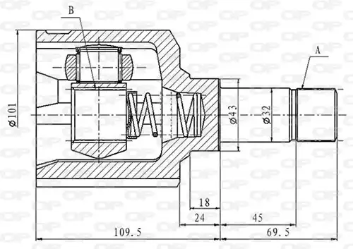 каре комплект, полуоска OPEN PARTS CVJ5856.20