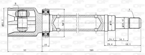 каре комплект, полуоска OPEN PARTS CVJ5862.20