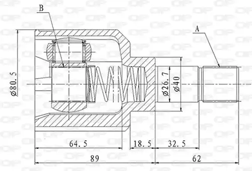 каре комплект, полуоска OPEN PARTS CVJ5864.20