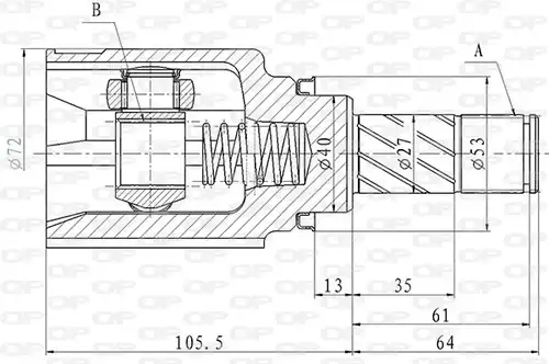 каре комплект, полуоска OPEN PARTS CVJ5867.20