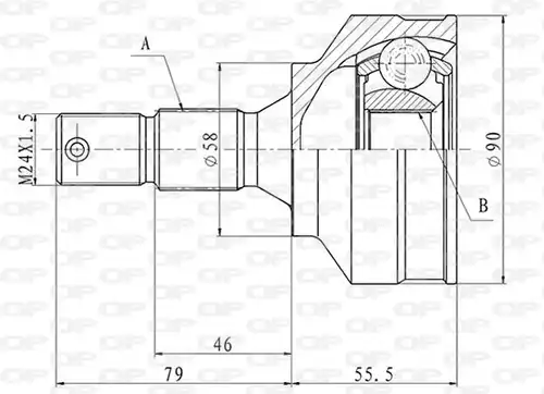 каре комплект, полуоска OPEN PARTS CVJ5872.10