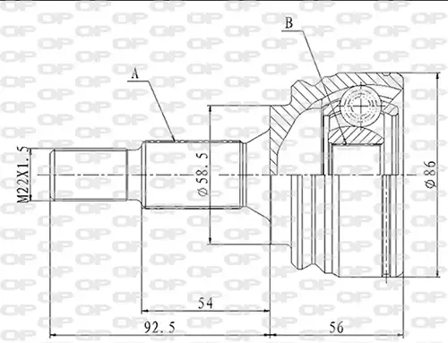 каре комплект, полуоска OPEN PARTS CVJ5873.10