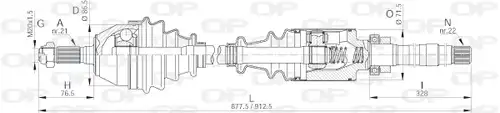 полуоска OPEN PARTS DRS6019.00