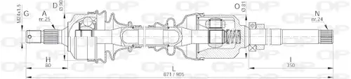 полуоска OPEN PARTS DRS6024.00