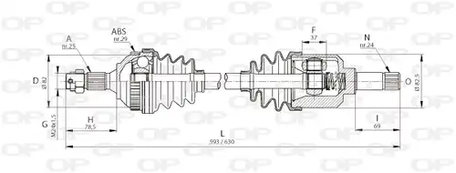 полуоска OPEN PARTS DRS6044.00