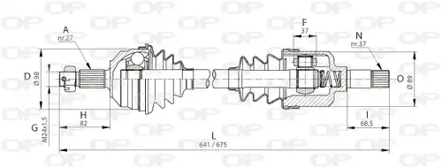 полуоска OPEN PARTS DRS6050.00