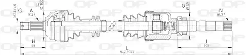 полуоска OPEN PARTS DRS6051.00