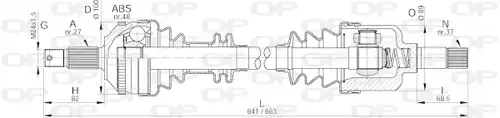 полуоска OPEN PARTS DRS6052.00