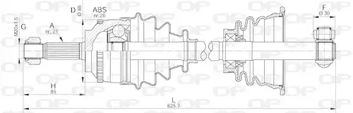 полуоска OPEN PARTS DRS6066.00