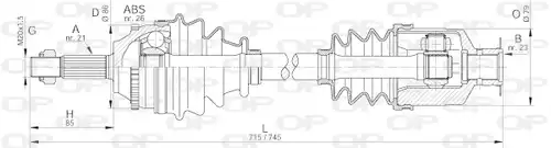 полуоска OPEN PARTS DRS6067.00