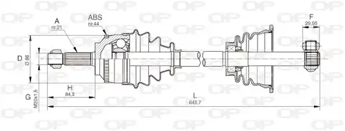 полуоска OPEN PARTS DRS6100.00