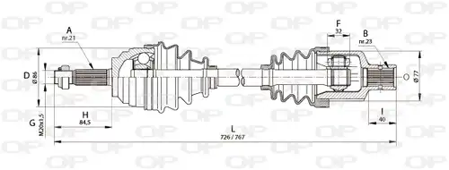 полуоска OPEN PARTS DRS6134.00