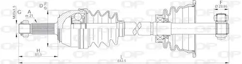 полуоска OPEN PARTS DRS6135.00