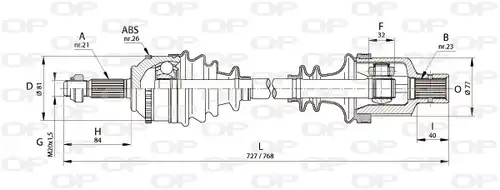 полуоска OPEN PARTS DRS6140.00