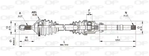 полуоска OPEN PARTS DRS6150.00