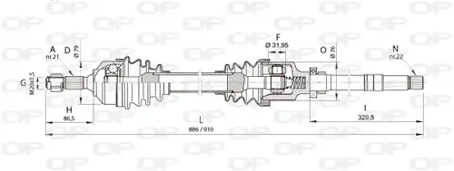 полуоска OPEN PARTS DRS6154.00