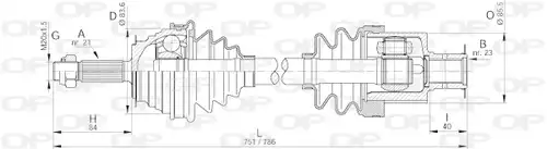 полуоска OPEN PARTS DRS6172.00