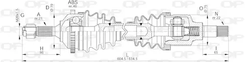 полуоска OPEN PARTS DRS6177.00