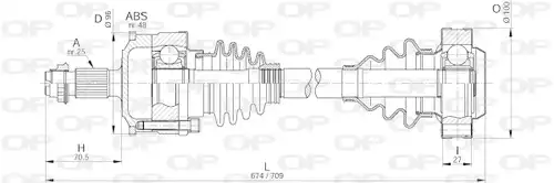 полуоска OPEN PARTS DRS6188.00