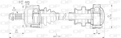 полуоска OPEN PARTS DRS6189.00