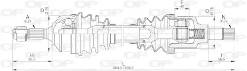 полуоска OPEN PARTS DRS6197.00