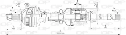 полуоска OPEN PARTS DRS6201.00