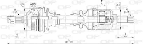 полуоска OPEN PARTS DRS6202.00