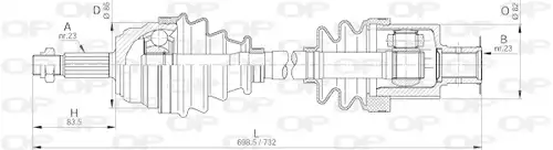 полуоска OPEN PARTS DRS6204.00