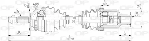 полуоска OPEN PARTS DRS6207.00