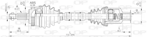 полуоска OPEN PARTS DRS6227.00