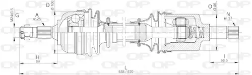 полуоска OPEN PARTS DRS6228.00