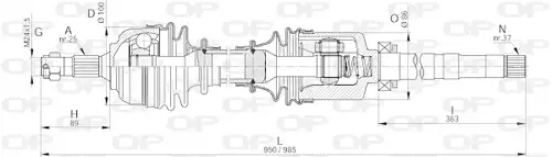 полуоска OPEN PARTS DRS6229.00