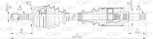 полуоска OPEN PARTS DRS6232.00