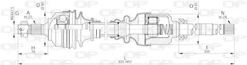 полуоска OPEN PARTS DRS6248.00