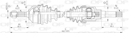 полуоска OPEN PARTS DRS6259.00